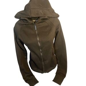 Lululemon Scuba Full Zip Hoodie Black Fleece Jacket Womens Thumbholes Sweatshirt